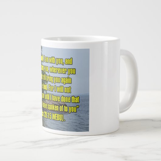 Genesis 28:15 WEBU Mug Grote Koffiekop (Voorkant rechts)