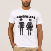 GENESIS 2:24 Bijbels HUWELIJK T-SHIRTS (Voorkant)
