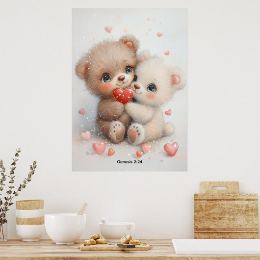 Genesis 2:24 poster (Keuken)