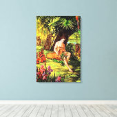 Genesis 2 God Maakt de Eerste Mens Canvas Afdruk (Insitu (Houten vloer))