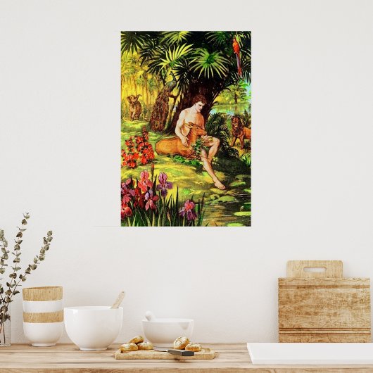 Genesis 2 God maakt het eerste Man Poster (Keuken)