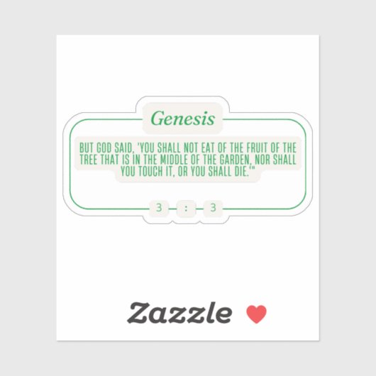 Genesis 3:3 sticker (Vel)
