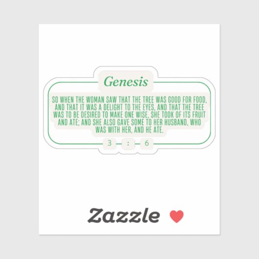 Genesis 3:6 sticker (Vel)
