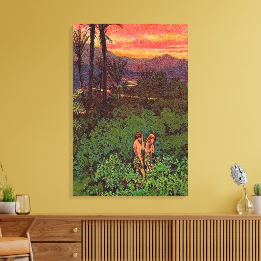 Genesis 3 Adam en Eva verlaten Eden Canvas (Insitu (Woonkamer))