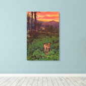 Genesis 3 Adam en Eva verlaten Eden Canvas Afdruk (Insitu (Houten vloer))