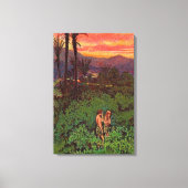 Genesis 3 Adam en Eva verlaten Eden Canvas Afdruk (Voorkant)