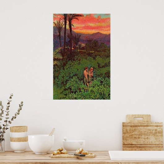 Genesis 3 Adam en Eva Verlaten Eden Poster (Keuken)