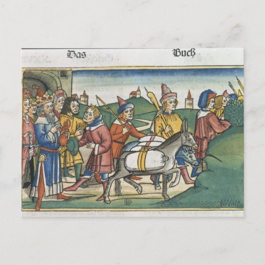 Genesis 42 25-28 Joseph stuurt zijn broers naar hu Briefkaart (Voorkant)