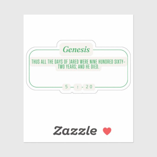 Genesis 5:20 sticker (Vel)