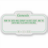 Genesis 6:11 sticker (Voorkant)