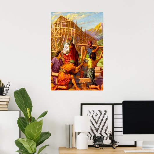 Genesis 6 Noah bouwt het Ark poster (Thuiskantoor)