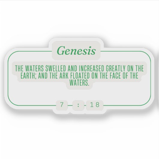Genesis 7:18 sticker (Voorkant)