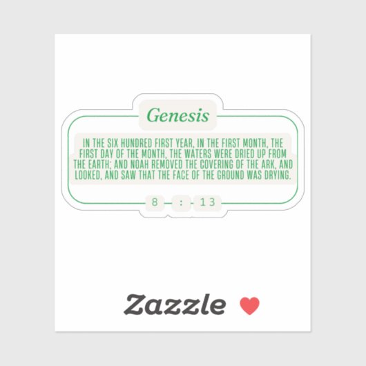 Genesis 8:13 sticker (Vel)