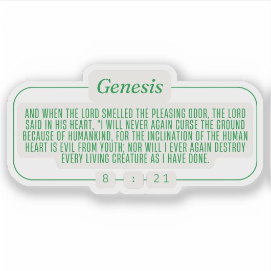 Genesis 8:21 sticker (Voorkant)