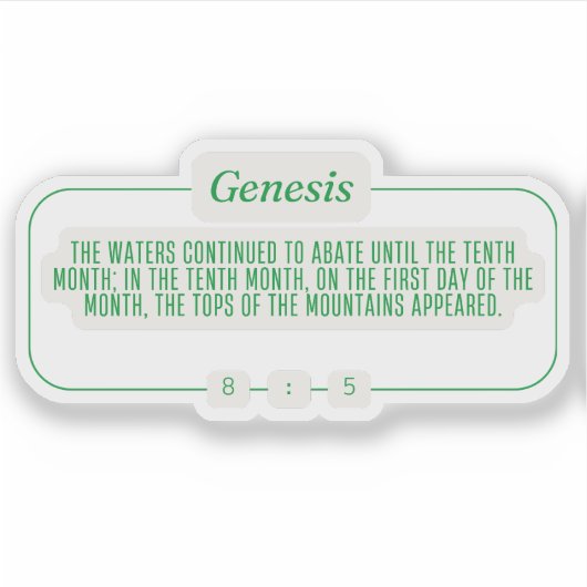 Genesis 8:5 sticker (Voorkant)
