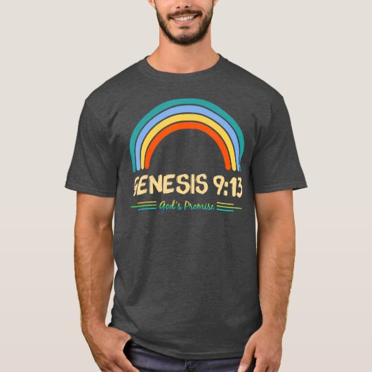 Genesis 913 Goden beloven trouw regenboog T-shirt (Voorkant)