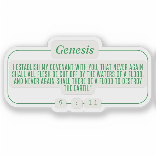 Genesis 9:11 sticker (Voorkant)