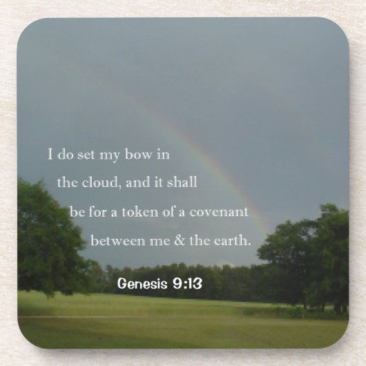 Genesis 9:13 Rainbow-Onderzetter set Onderzetter (Voorkant)