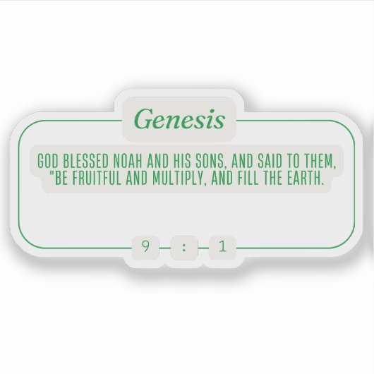 Genesis 9:1 sticker (Voorkant)