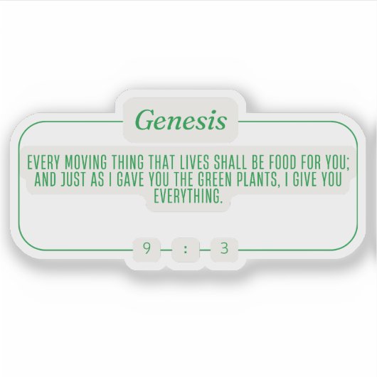 Genesis 9:3 sticker (Voorkant)