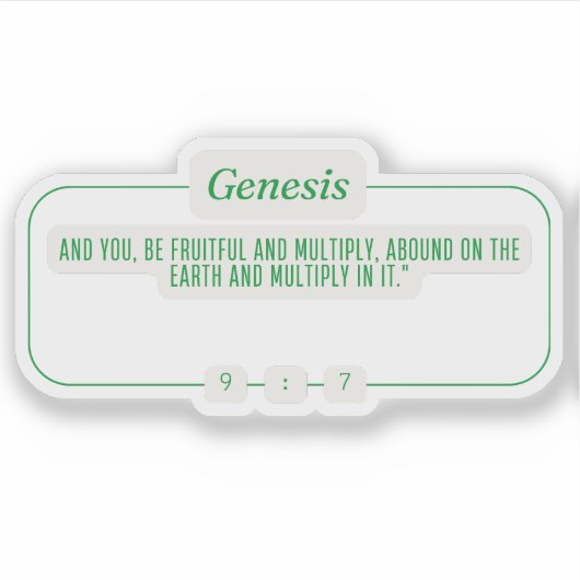 Genesis 9:7 sticker (Voorkant)
