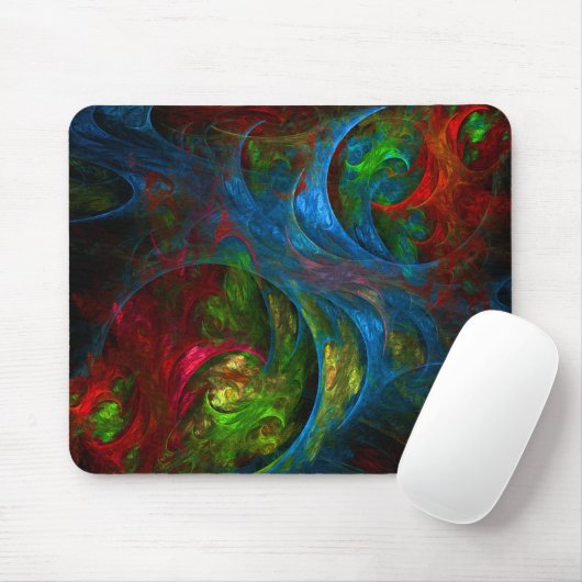 Genesis Blauw Abstract Art Mousepad Muismat (Met muis)
