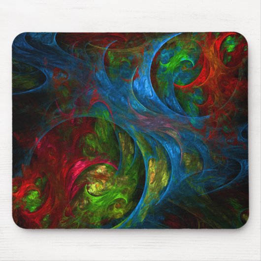 Genesis Blauw Abstract Art Mousepad Muismat (Voorkant)