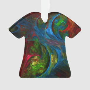 Genesis Blauwe Abstracte Kunst Acryl T-shirt Ornament