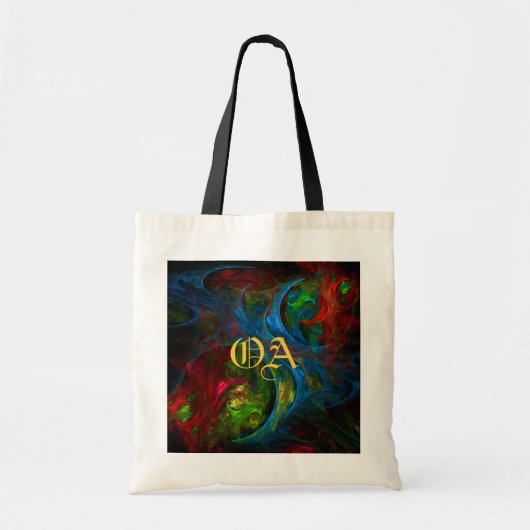 Genesis Blauwe Abstracte Kunst Monogram Tas (Voorkant)