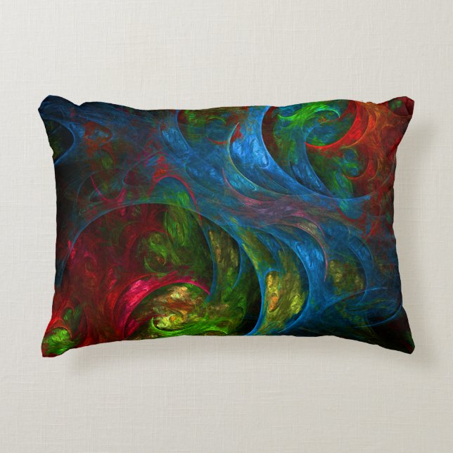 Genesis Blue Abstract Art Accent Pillow Decoratief Kussen (Voorkant)