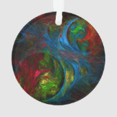Genesis Blue Abstract Art Acrylcirkel Ornament (achterkant)