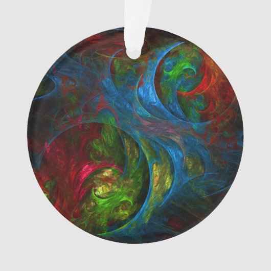 Genesis Blue Abstract Art Acrylcirkel Ornament (voorkant)