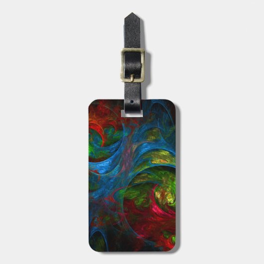 Genesis Blue Abstract Art-adres Bagagelabel (Voorkant verticaal)