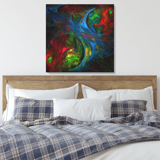 Genesis Blue Abstract Art Afdrukken van schilderdo (Insitu (Slaapkamer))