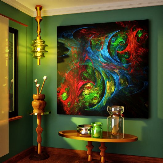 Genesis Blue Abstract Art Afdrukken van schilderdo