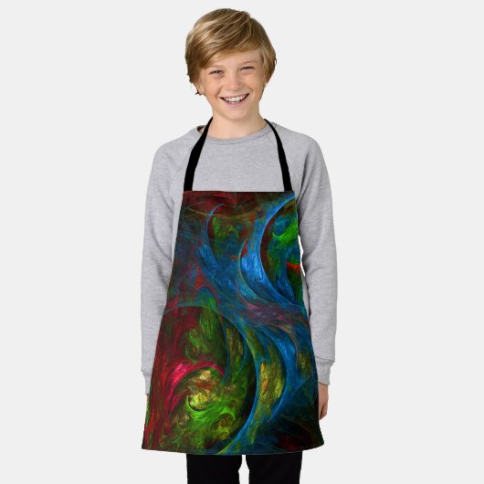 Genesis Blue Abstract Art Apron Schort (Gedragen)