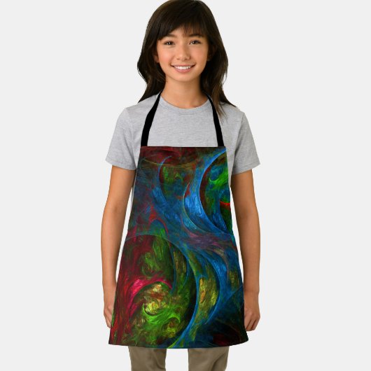 Genesis Blue Abstract Art Apron Schort (Insitu)