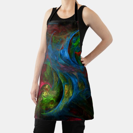 Genesis Blue Abstract Art Apron Schort (Insitu)
