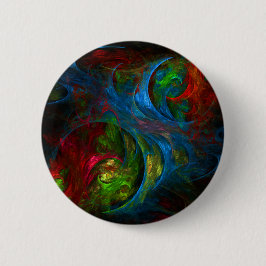 Genesis Blue Abstract Art Button (rond)