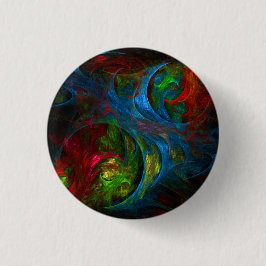 Genesis Blue Abstract Art Button (rond)