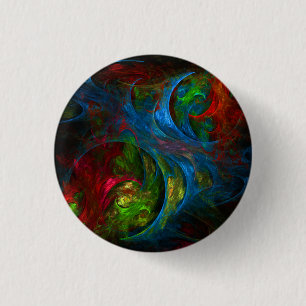 Genesis Blue Abstract Art Button (rond)