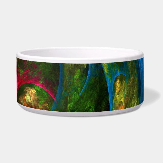 Genesis Blue Abstract Art Dog Bowl Voerbakje (Voorkant)