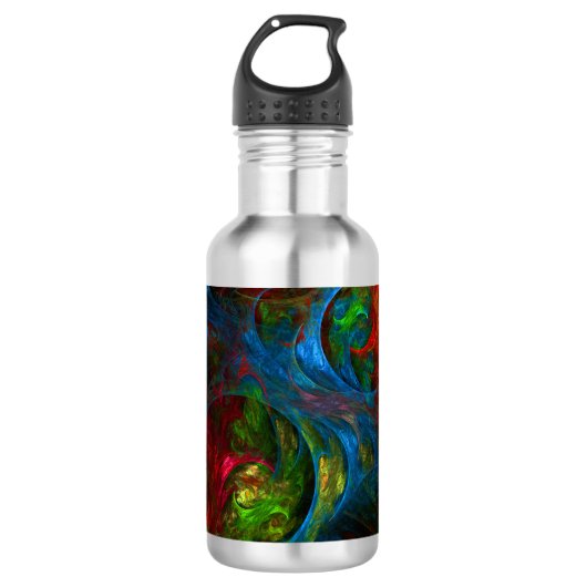Genesis Blue Abstract Art-flesje Waterfles (Voorkant)
