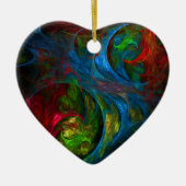Genesis Blue Abstract Art Heart Ornament (Voorkant)