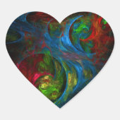 Genesis Blue Abstract Art Heart Sticker (Voorkant)