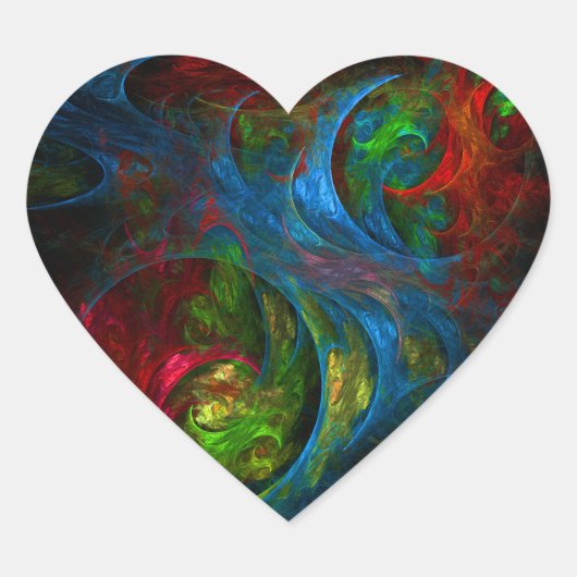 Genesis Blue Abstract Art Heart Sticker (Voorkant)