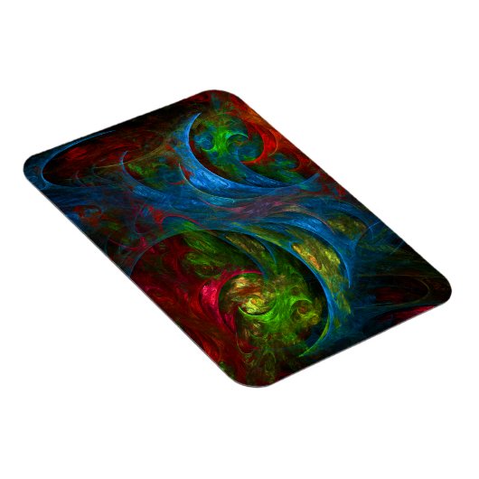 Genesis Blue Abstract Art Premium Magnet Magneet (Rechterzijde)