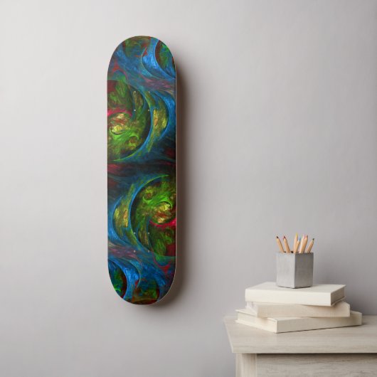 Genesis Blue Abstract Art Skateboard (Muurkunst)