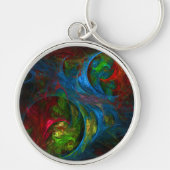 Genesis Blue Abstract Art Small Sleutelhanger (Voorkant)