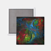 Genesis Blue Abstract Art Square Magnet (Voorkant / Achterkant)